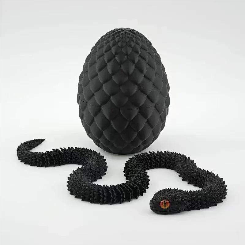 3D printing movable joint simulation cobra snake egg statue creative home decoration sculpture desktop decoration ornament