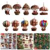 Festival Santa Parachute Hanging Ornament For Holiday Decors And Auto Interior Wooden Christmas Decoration With Reusable Design