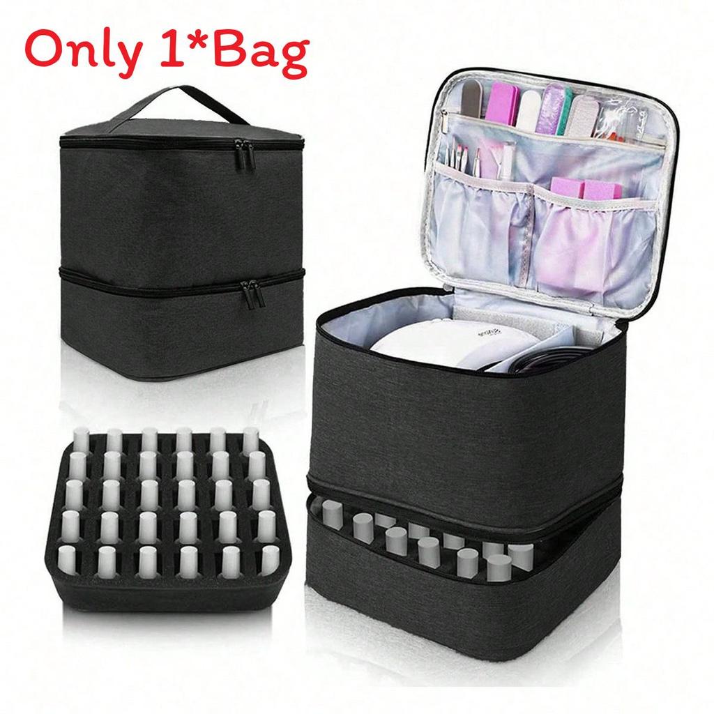 Modern Minimalist Double Layer Large Capacity Makeup Organizer For Travel And Home Use