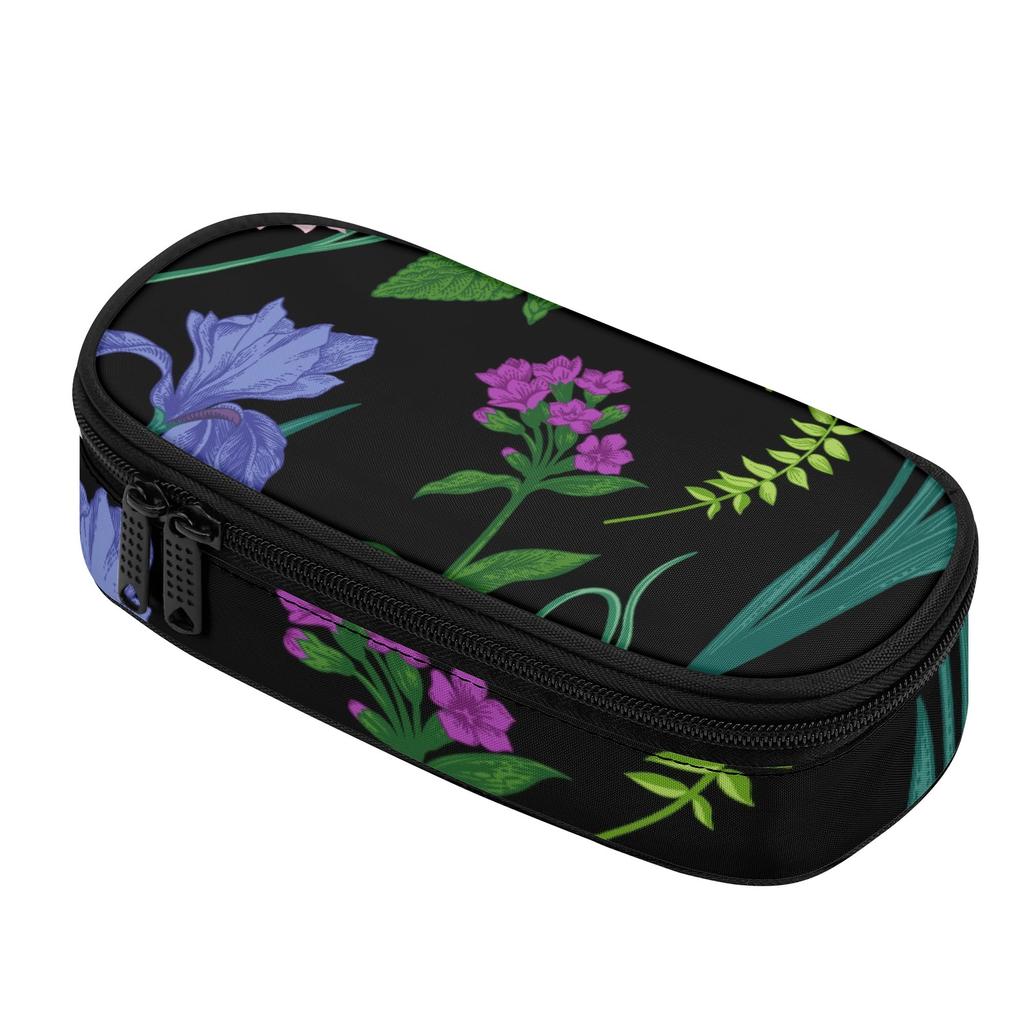 Pen Case Portable Wear Resistant Polyester Zipper Closure with Mesh Pocket Removable Divider and Pen Slots for School and Study