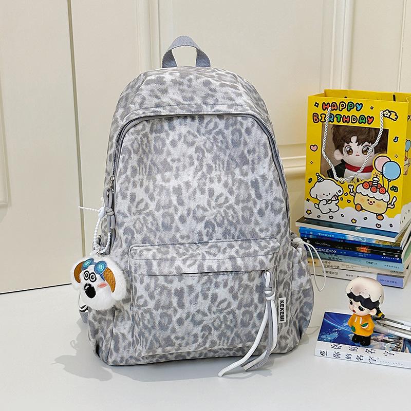 Lightweight Leopard Print Backpack New Student Large-capacity Schoolbag Travel Simple Backpack