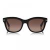 Tom Ford Sunglasses Cat Eye Full Rim  Shiny Black Frame And Gradient Burgundy Polarized Lens Ft061401h Brown