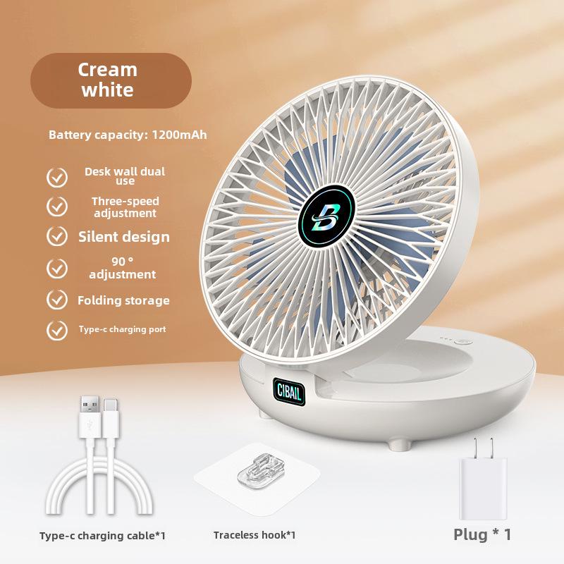 

Портативный складной вентилятор с зарядкой от USB: Настольный или настенный для общежитий и улицы 8-inch Body, 6-inch Fan Blade