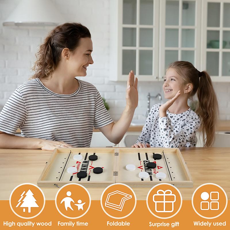 Großer Klappbarer Tischfußball Gewinner Spiele Tisch Hockey Katapult Schach Eltern-Kind Fast Sling Puck Brett Spielzeug Für Kinder Erwachsene