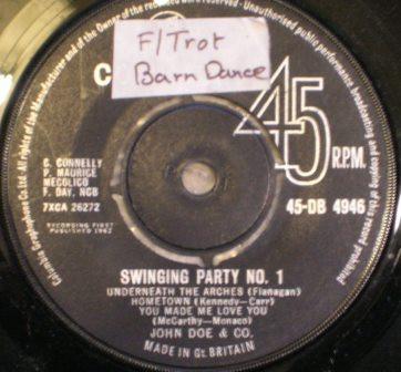 7inch Record JOHN DOE & CO. - Swinging Party No. 1 45DB4946 Columbia 1962 UK Jazz Used