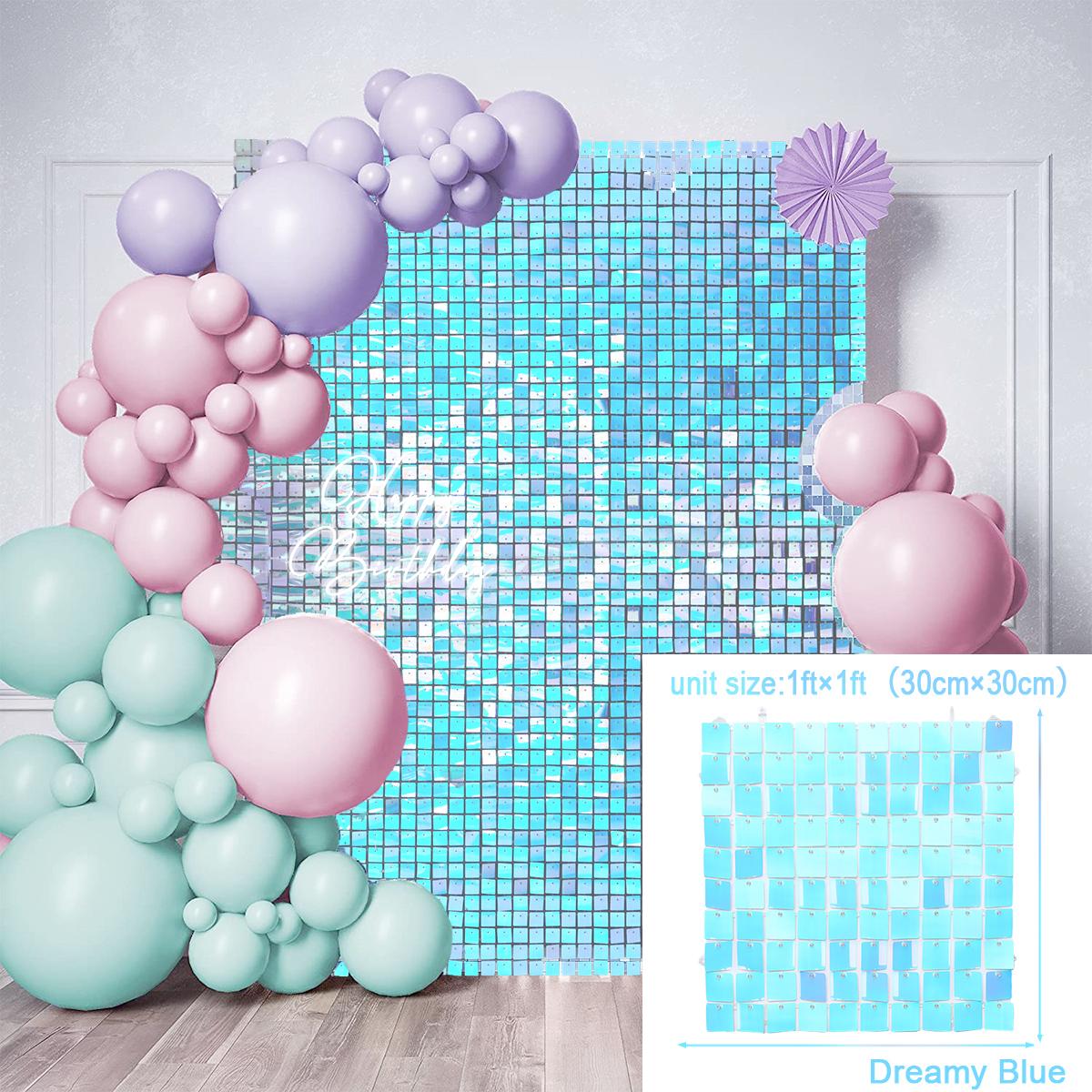 

Радужный фон с блестками для вечеринки, блестящая мерцающая квадратная панель с блестками, настенная популярная декорация для свадьбы, детского душа, дня рождения, украшения