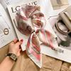 Elegant Silk-Like Square Scarf Women Korean Style Print Neck Lightweight 70x70cm Nylon Fashion Accessory