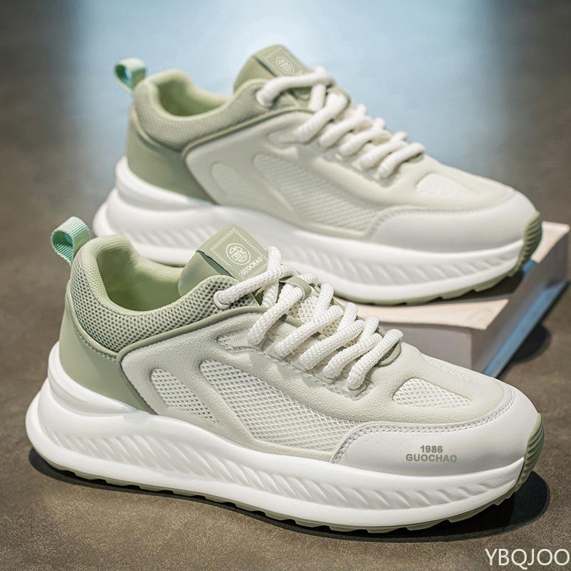 Men's new spring breathable hollow mesh shoes casual versatile height increasing running sports shoes Fashionable sneakers