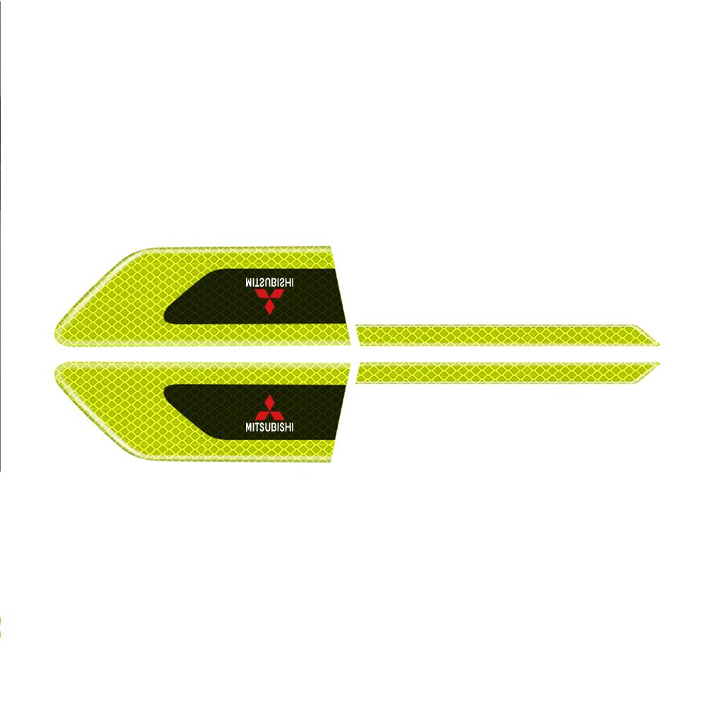 

2Pcs Car Fender Door Warn Safety Reflective Sticker Decal Accessories For Mitsubishi Asx Lancer Pajero 4 Outlander 3 L200 Colt