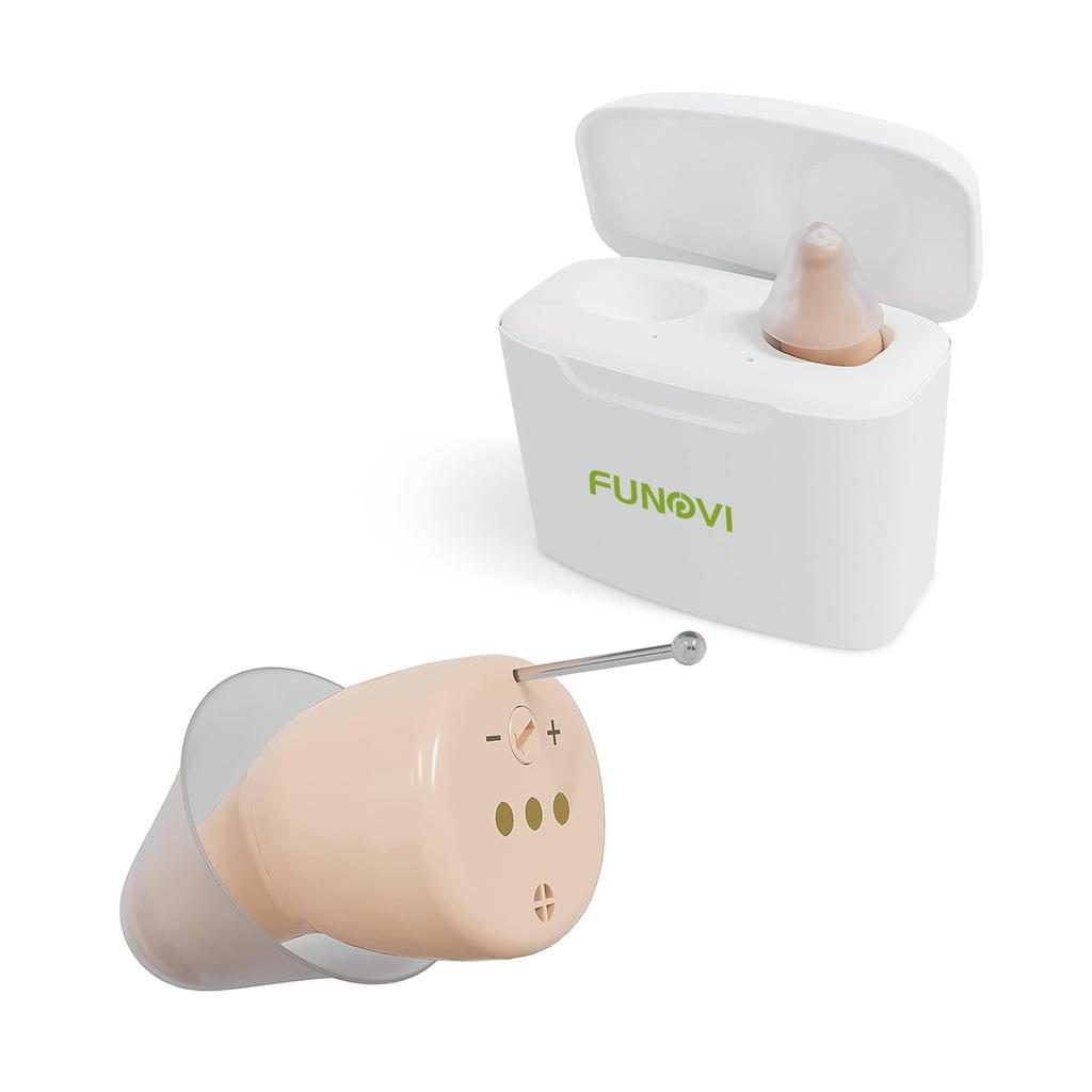 Amplificador de Audición Recargable Shuonki con Carga Sonido Alto Ruido Regalo Perfecto para Personas Mayores Respeto por los Mayores Instrucciones en Japonés Estuche Beige,