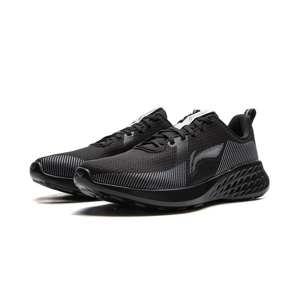 Li-Ning Comfortable Classic Versatile Shock Absorbing Breathable Low Top Casual Running Shoes Men Sneakers Black AGLV221-2