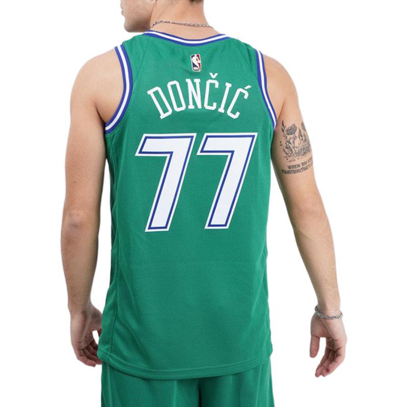 Nike Camiseta NBA Dallas Mavericks Luka Doncic #77 2020-2021 para Hombre Tops Verde CN1021-320