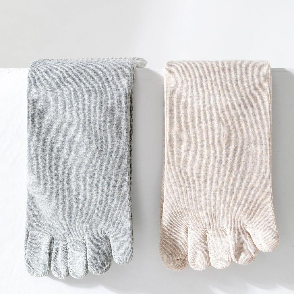 Five-Finger Socks, Men'S Cotton Spring And Autumn Antibacterial, Anti-Odor, Sweat-Absorbing, Breathable, Boneless, Seasonal Socks, Tabi-Toe Socks