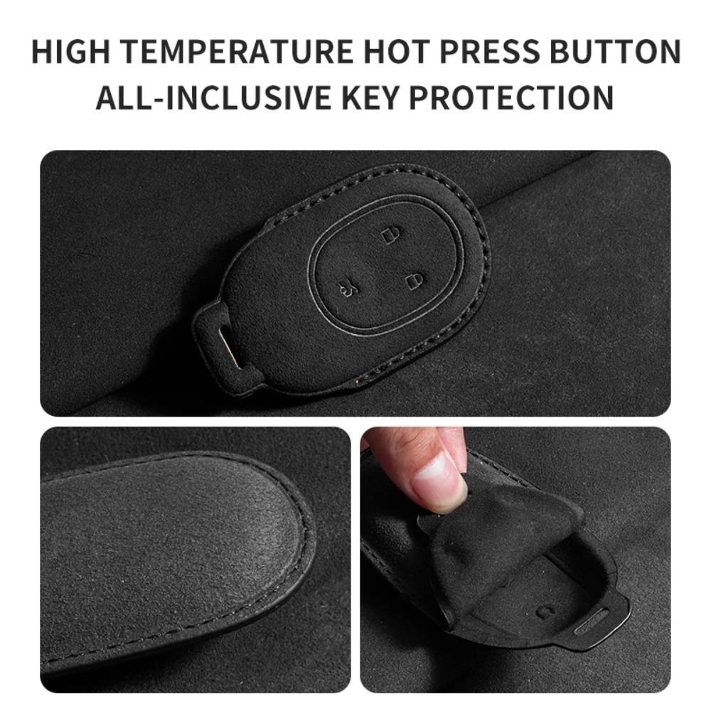 Leather Car Remote Key Case Cover for Nio ET7 ET5 2022 2023 2024 for Weilai NIO ES6 ES8 EC6 ET7 Auto Key Fob Shell Keychain