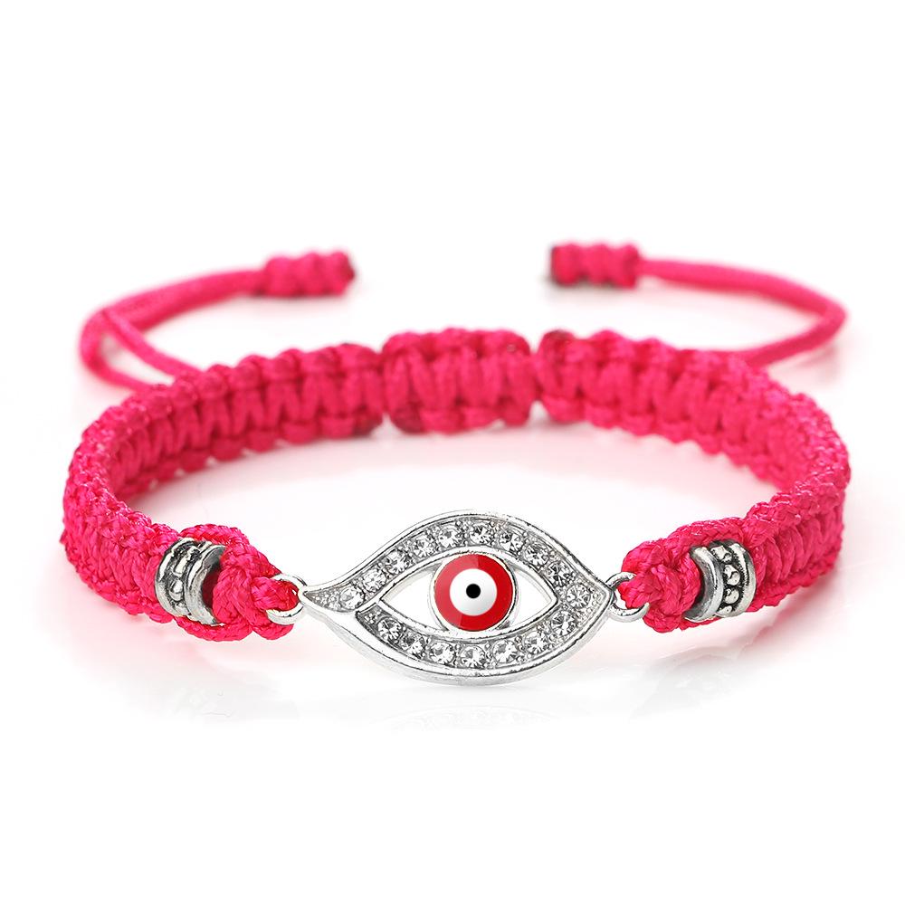 Retro-Style Evil Eye Bracelet: Handmade Woven Cord, Adjustable for Women