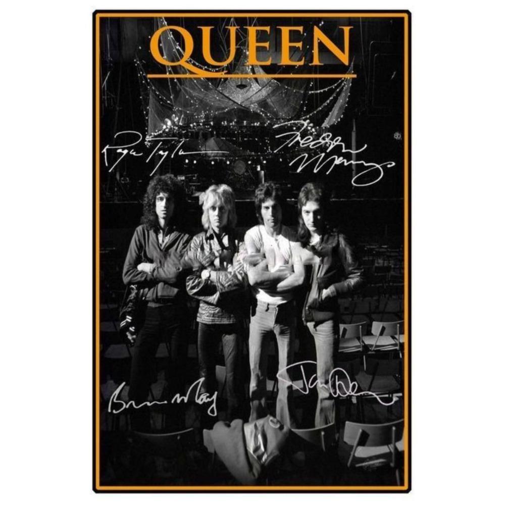 Metal Queen Band Wall Decor, Handmade 3D Tin Art for Living Room Bedroom Music Studio