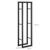 Metal Firewood Log Holder Tall Firewood Rack Indoor Outdoor Fireplace Wood Storage Shelf with Side Rails, Rust-Resistant, Black, 40W x 25D x 150H cm