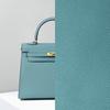 The Second Generation Kelly Bag Palm Pattern Cowhide Shoulder Bag Women's Leather Versatile Commuter Messenger Portable Kelly Bag