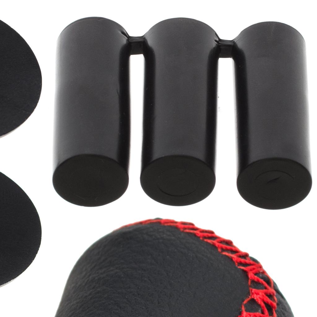 Universal Gear Knob, Black Leather & Chrome with Red Stitching & 5/6-Speed Emblems, Set