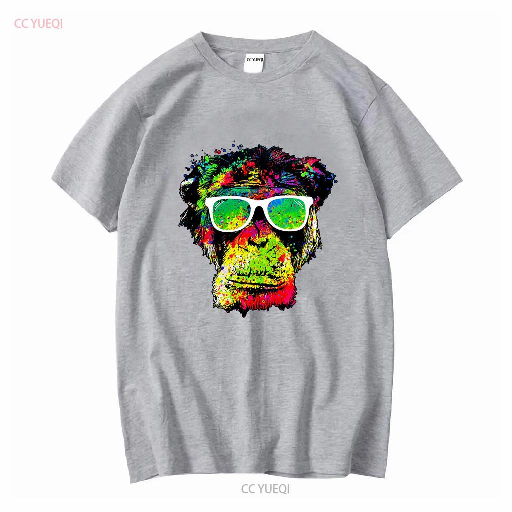 XtraFly Apparel Mens T Shirt Neon Monkey Chimp Gorilla Tie Dye Ape Crewneck vintage Washed Unisex Soft designer clothes Casual