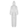 Unisex Full Body Hooded Raincoat Drawstring Hood Front Button Zipper One Piece Waterproof Jumpsuit Workwear