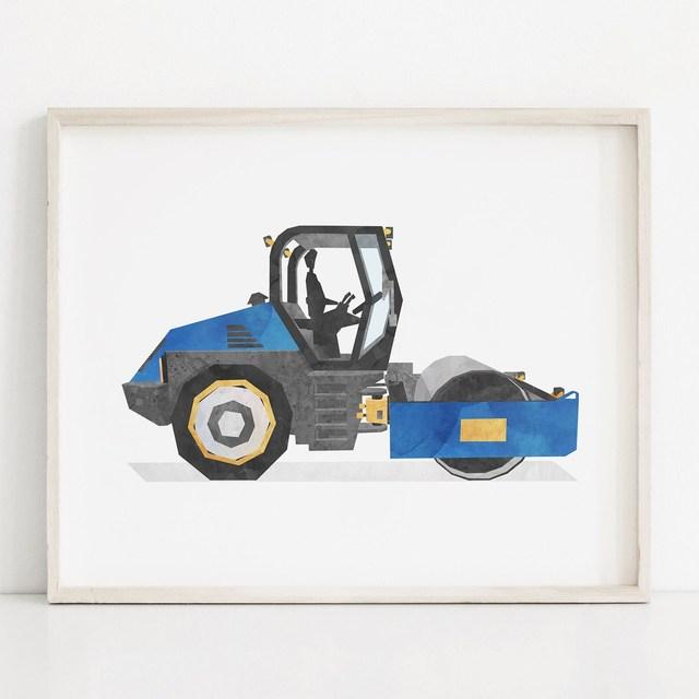 Nordic Style Engineering Vehicle Canvas Art Paintings Watercolor Poster and Prints Nursery Wall Art Picture for Home Decoration No Frame