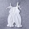 Summer Baby Girl Jumpsuits Solid Cotton Linen Newborn Clothes Infant Sleeveless Bodysuit Soft Toddler Kid Overalls Romper