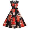 Amazon Fashion Halloween round Neck Print Lace Patchwork A- line Large Hem Mid-Length Sleeveless Vest Dress Women