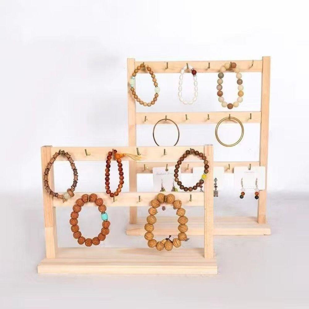 

Wooden Jewelry Storage Rack Creative Bathroom Shelf Jewelry Display Stand Desktop S