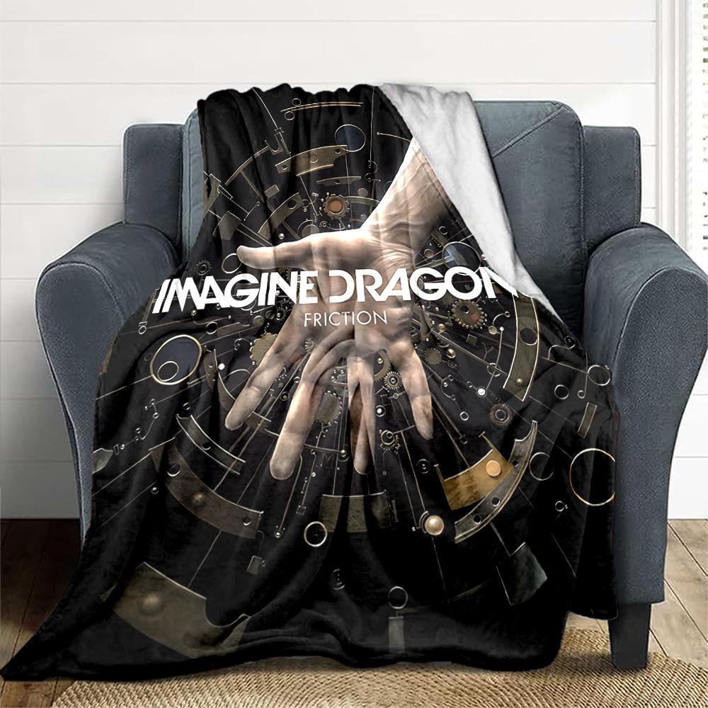 1pc Imagine Dragons Flannel Blanket [Cozy Throw Blanket] For Sofa, Bed, Travel, Camping, Livingroom, Office, Couch, Chair, And Bed