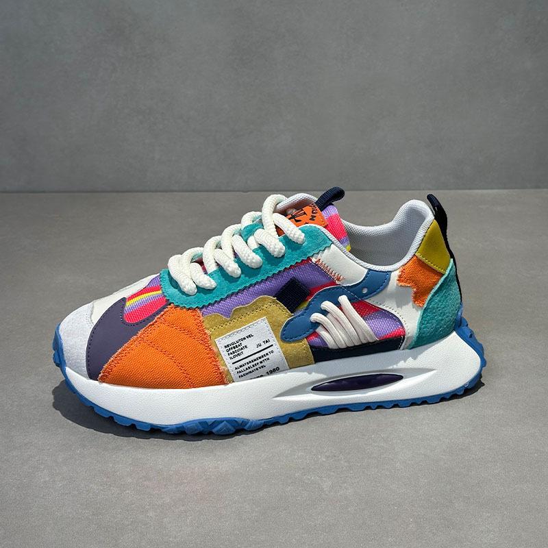 

Trendy brand colored dad shoes men s, new breathable mesh soft sole versatile casual men s shoes dl 38 leather shoe size