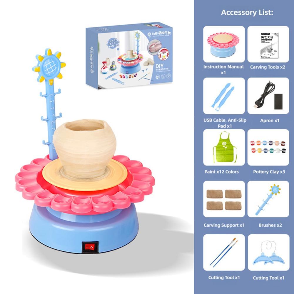 Multicolor Pottery Shaping Machine Toy Plastic Clay Shaping Tool  Kids Handmade Craft