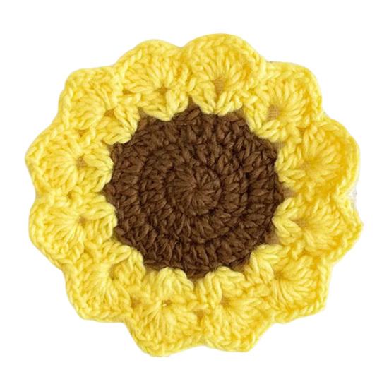 Flower Knitted Coasters Heat Insulation Placemat Non-slip Coaster Anti-scald Table Mats Kitchen Accessory