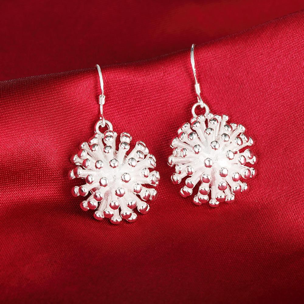 Korean fashion Fireworks Pendant necklace earring 925 Sterling Silver Jewelry set for women streetwear Party wedding Gifts