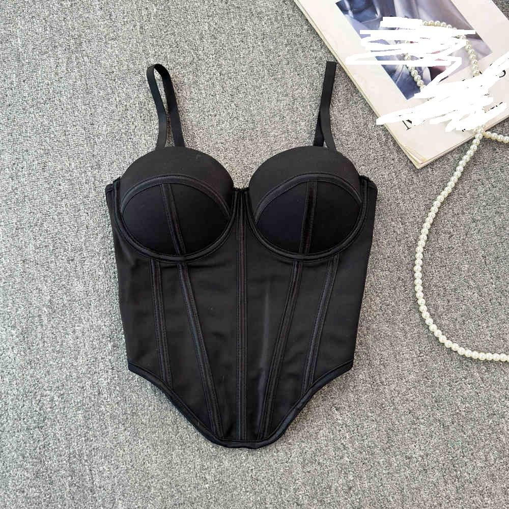 Summer Tight Ladies Trendy Stylish Bustier Basic Vintage Mesh Corset Bra Vest