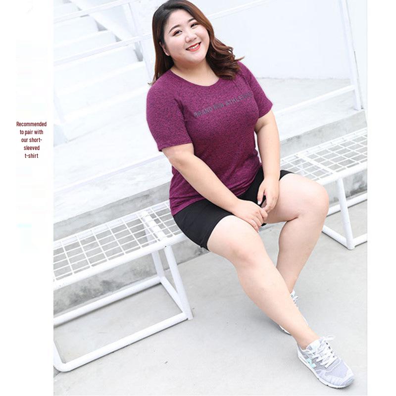 Women's Plus Size Quick-Dry Yoga & Fitness T-Shirt - Short Sleeve, Loose Fit, Summer Activewear