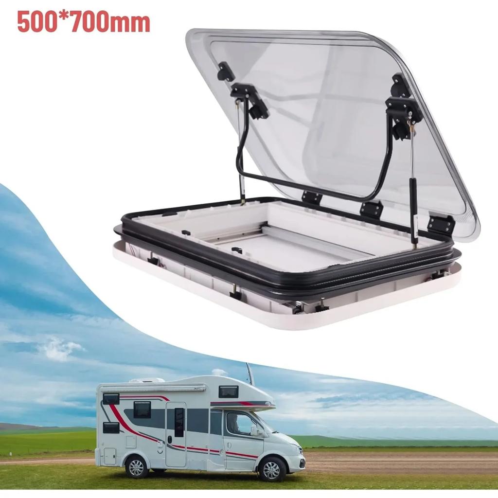 700*500mm Wohnmobil Dachfenster Dachluke mit LED, Wohnmobil Dachluke Dachlüftungsklappe, Wohnmobil Camper Dachlüftung