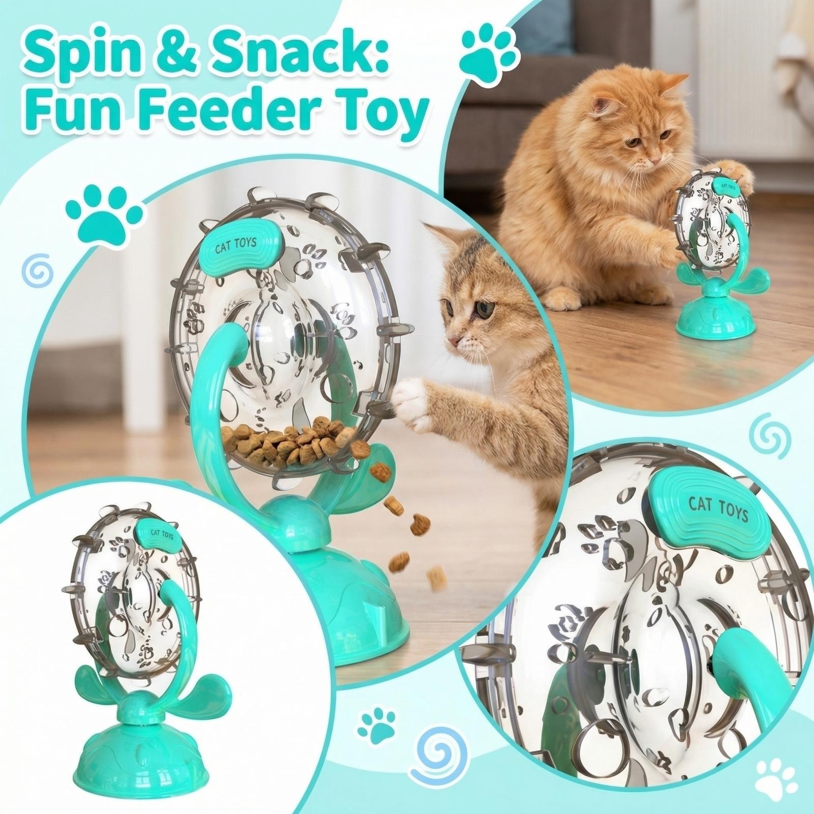 

Cats Toys Amuse Cats Slow Eating Leakage Feeder Pet Missing Toys one size циан
