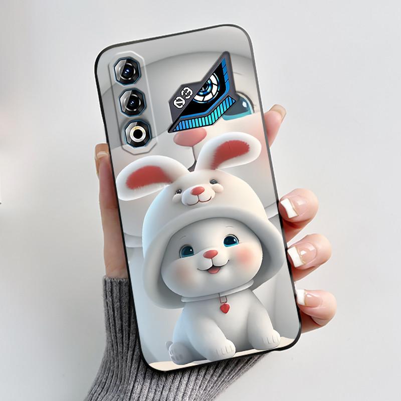 Für ZTE Nubia Neo 3 GT 5G Z2465N Hülle Süßes Kaninchen Schwarz Weiches TPU Silikon Stoßfeste Rückabdeckung Für ZTE Nubia NEO3 GT 5G Hülle