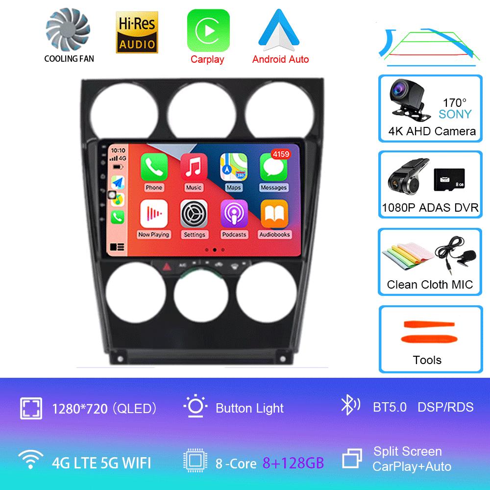 For Mazda 6 2002 2003 2004 2005 2006 2007 2008 Android 14 Car Player Navigation GPS Radio Multimedia Carplay 2Din 360 Camera RDS