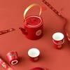 Red Crystal Porcelain Wedding Tea Set