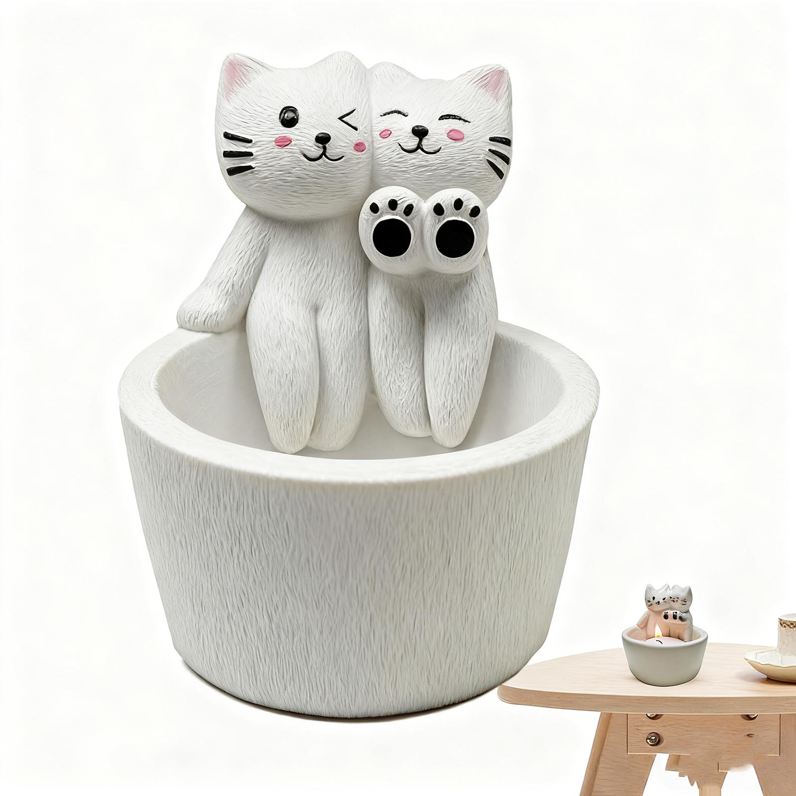 

Подсвечник, Резной подсвечник, Подставка для чайной лампы, Мультяшный подсвечник, С лапками для сохранения тепла, Подходит для влюбленных. One Size белый