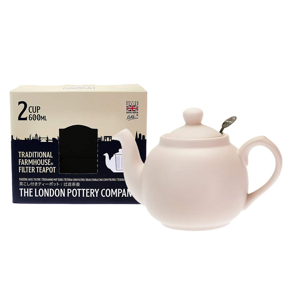 

LONDON POTTERY Farmhouse Teapot, 2-Cup, Nordic Pink, 580151
