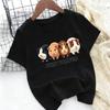 Kinder Crew Neck T-shirt met Korte Mouwen en Cartoon Cavia Print