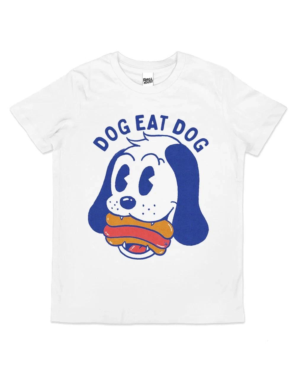 Dog Eat Dog Kids Hotdog Junk Food Cute Funny Cool Cotton Novelty T-Shirt 3XL
