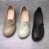 Soft leather mother shoes summer new beef tendon soft sole comfortable middle-aged and elderly non-slip lazy shoes one pedal work women's shoes