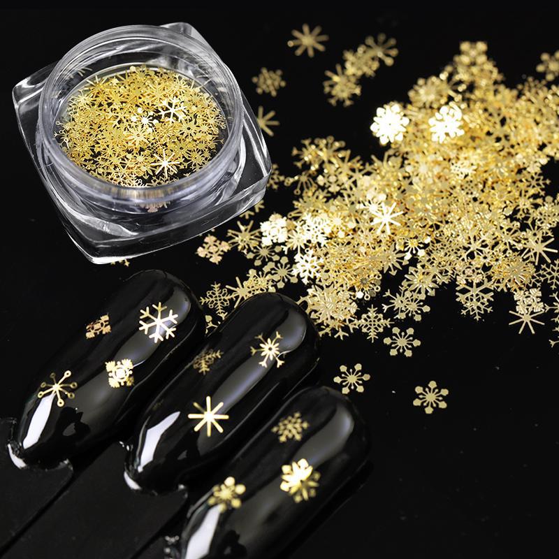 Nail Art Thin Patch Nail Art Nail Decoration Christmas Gold Gold Color Christmas Metallic Sequins