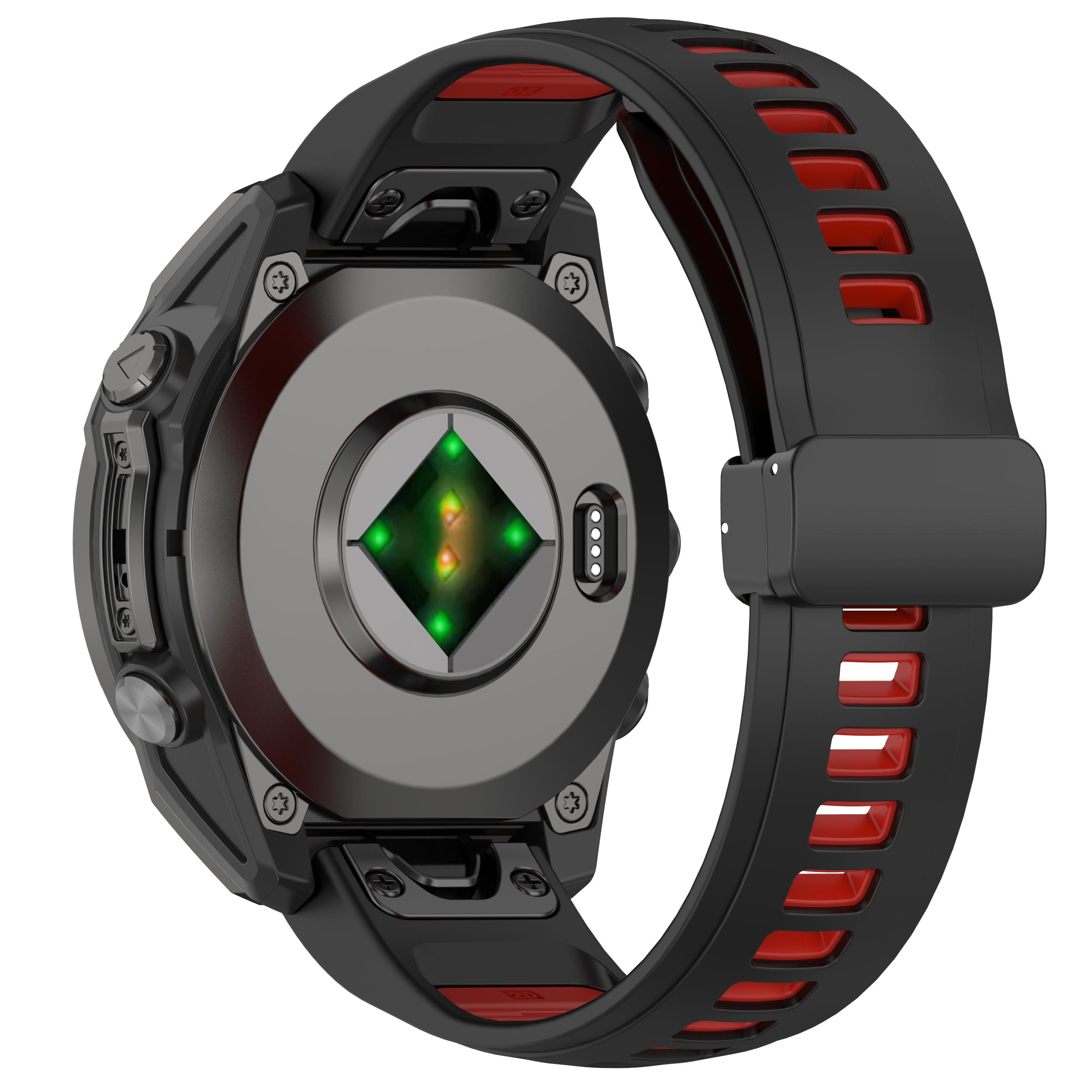 

20mm Watch Band For Garmin Fenix 8 43mm/Descent MK3i/Fenix 7S Breathable Silicone Strap with Magnetic Folding Clasp C