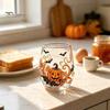 Bicchieri da festa di Halloween, Bicchieri in vetro con rilievo di zucca, fantasma, gatto, pipistrello, Bicchieri da bevande senza stelo spettrali, Bicchieri stagionali per