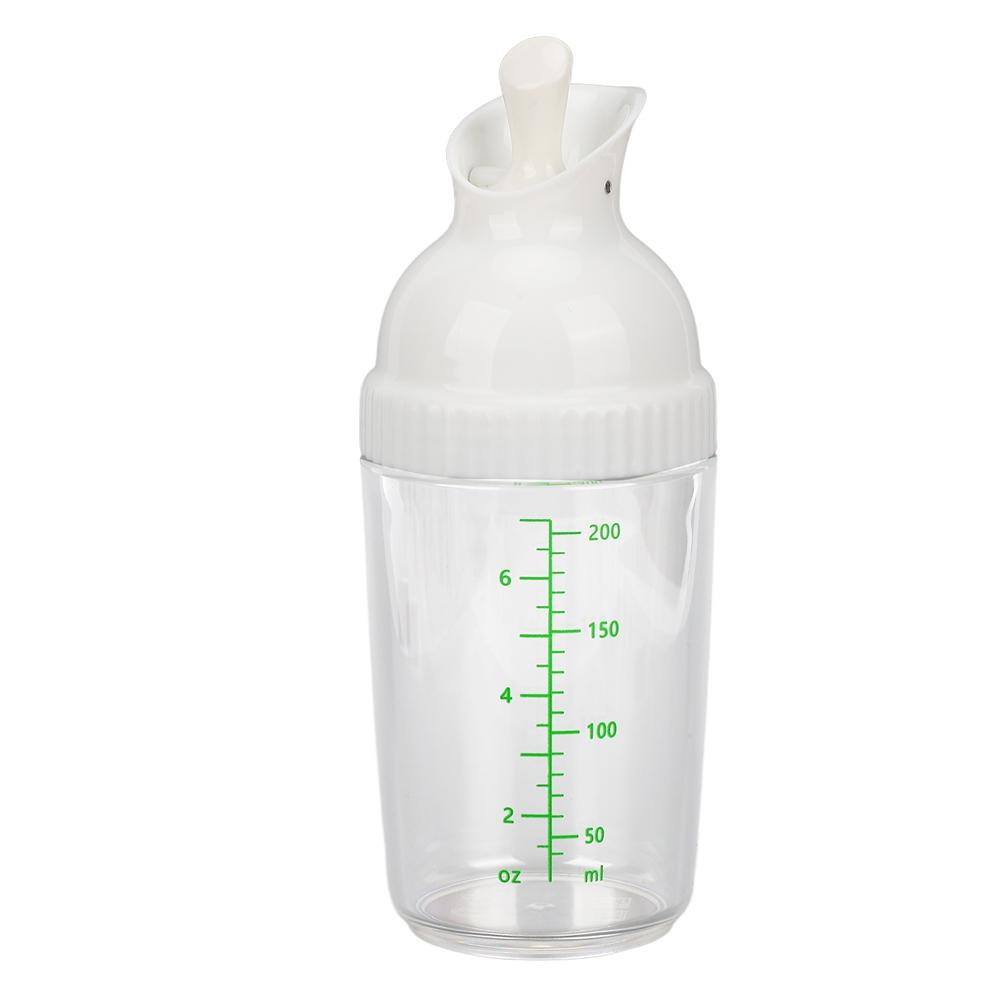 

200ml Salad Dressing Bottle with Scale Kitchen Sauce Dispenser Condiment Measuring Bottle Oil Vinegar Container for Restaurant